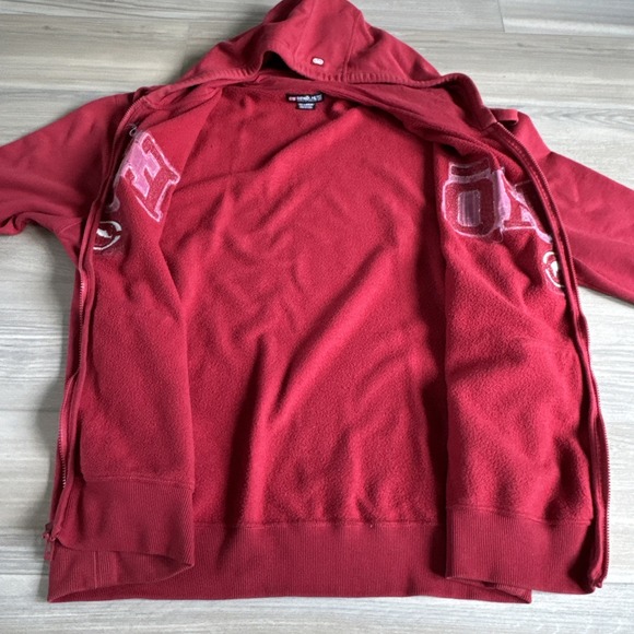 Vintage Ecko Unltd Mens Baggy Hoodie XXL Red Full Zip Y2K Spellout‎ Embroidered - Picture 7 of 10
